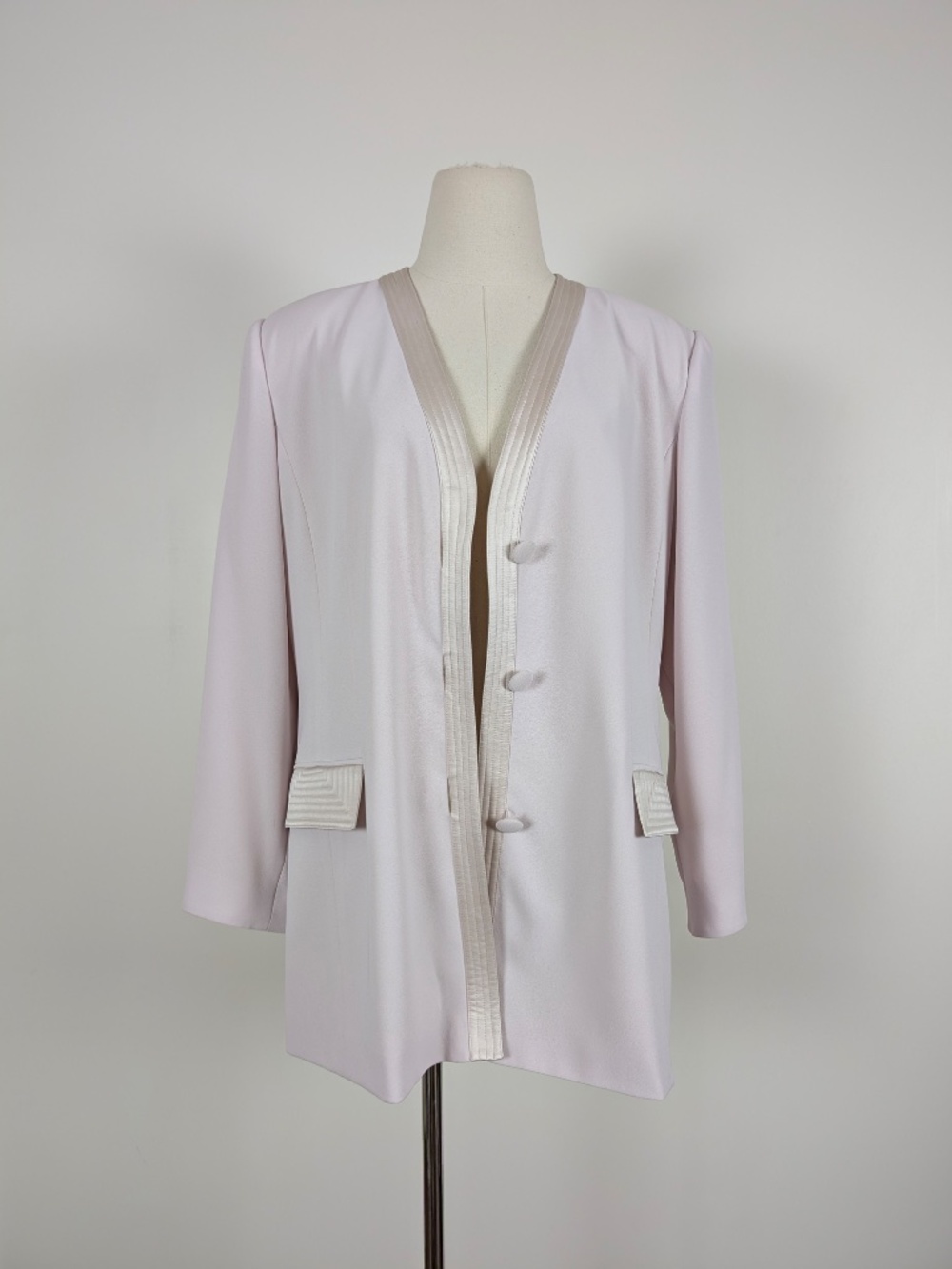 Vintage Pastel Oversized Blazer Button Down Size 14 Pink - Picture 11 of 12
